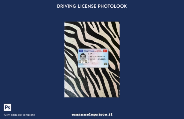 modello FRONTALE photolook della patente di guida turca in stile verificato